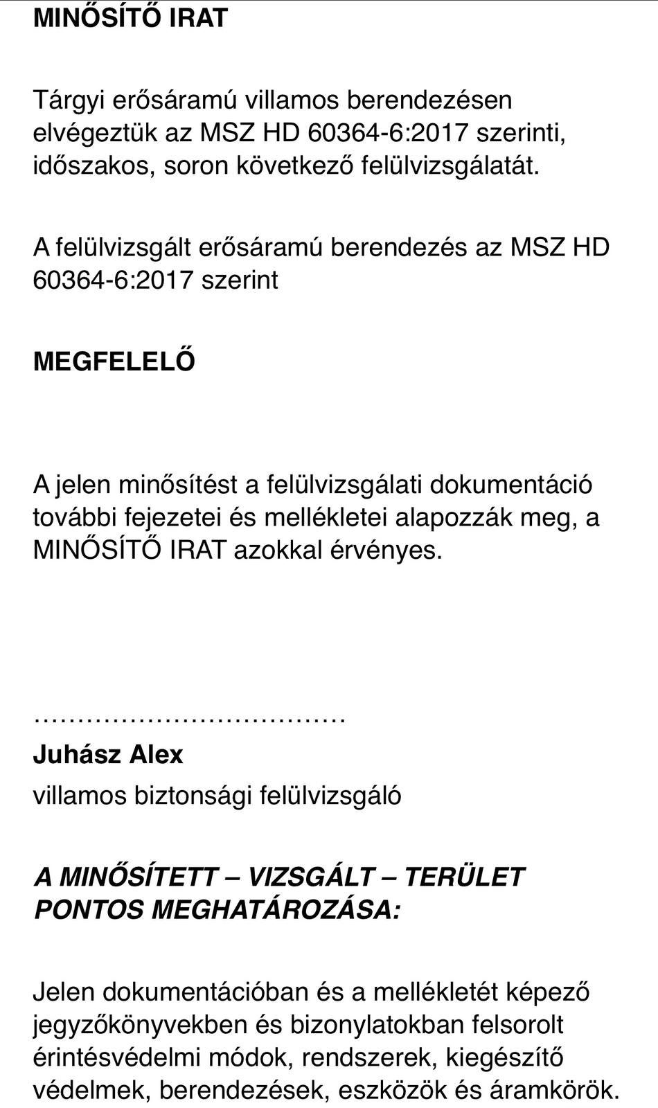Tanúsítványok részlet